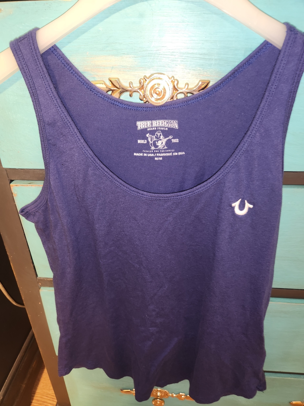 True Religion Women's Navy Scoop Neck Tank Top